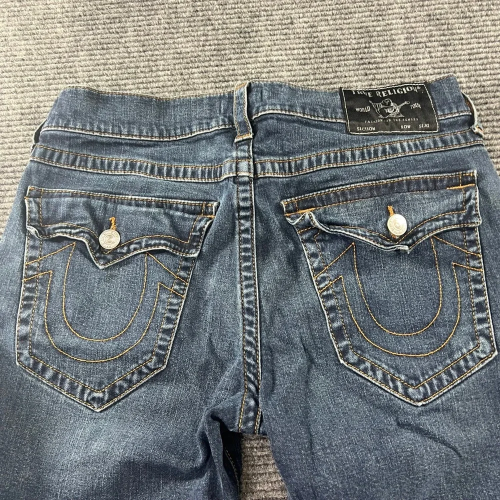 True Religion Ricky Relaxed Straight Jeans Mens 34x30 Dark Wash Blue Denim Pants